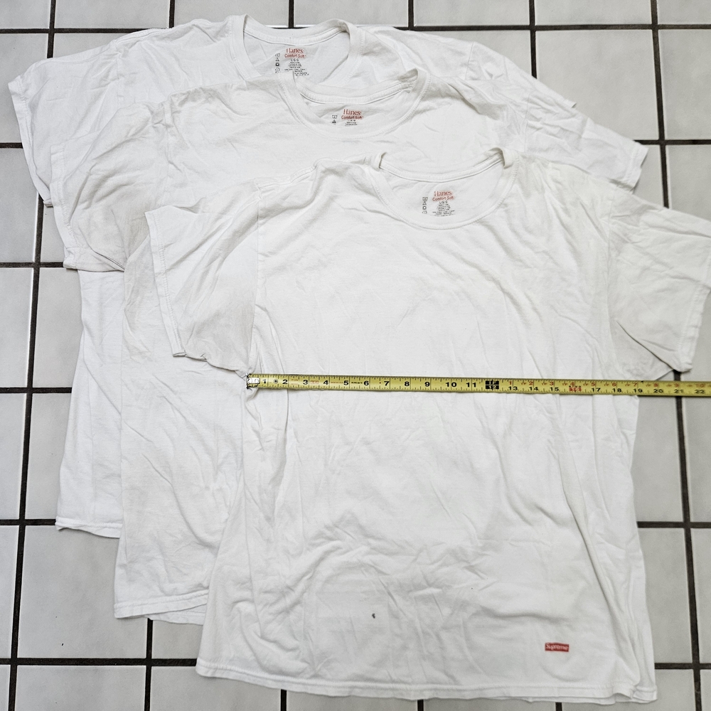 Set of 3 Supreme Red Logo on White Tee - Picture 3 of 6